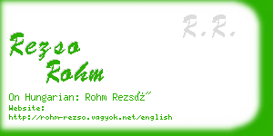 rezso rohm business card